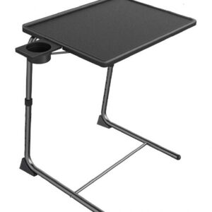 Perlegear Portable TV Tray Table, Adjustable Height & Tilt Laptop Desk for Home Office (Black, 20.5 in x 15.5 in) 6pa2w