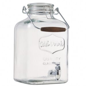 Better Homes & Gardens Glass Beverage Dispenser with Clamp Lid (Clear, 2 Gallon) xkyvd